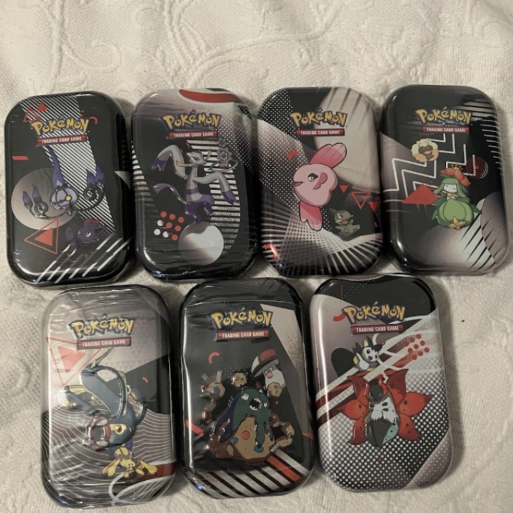 POKEMON TCG: 7 SEALED BLACK BOLT & WHITE FLARE UNOVA MINI TINS